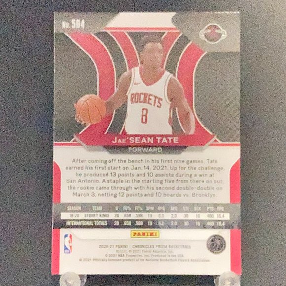 2021 Panini Prizm Jae'Sean Tate Basketball Card!! - Picture 2 of 2
